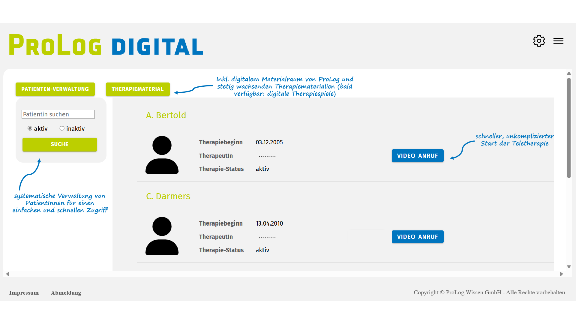 Sommerangebot ProLog DIGITAL: Teletherapie-Tool  1. Lizenz inkl. Digitaler Materialraum - 3 Monate zum Preis von einem!