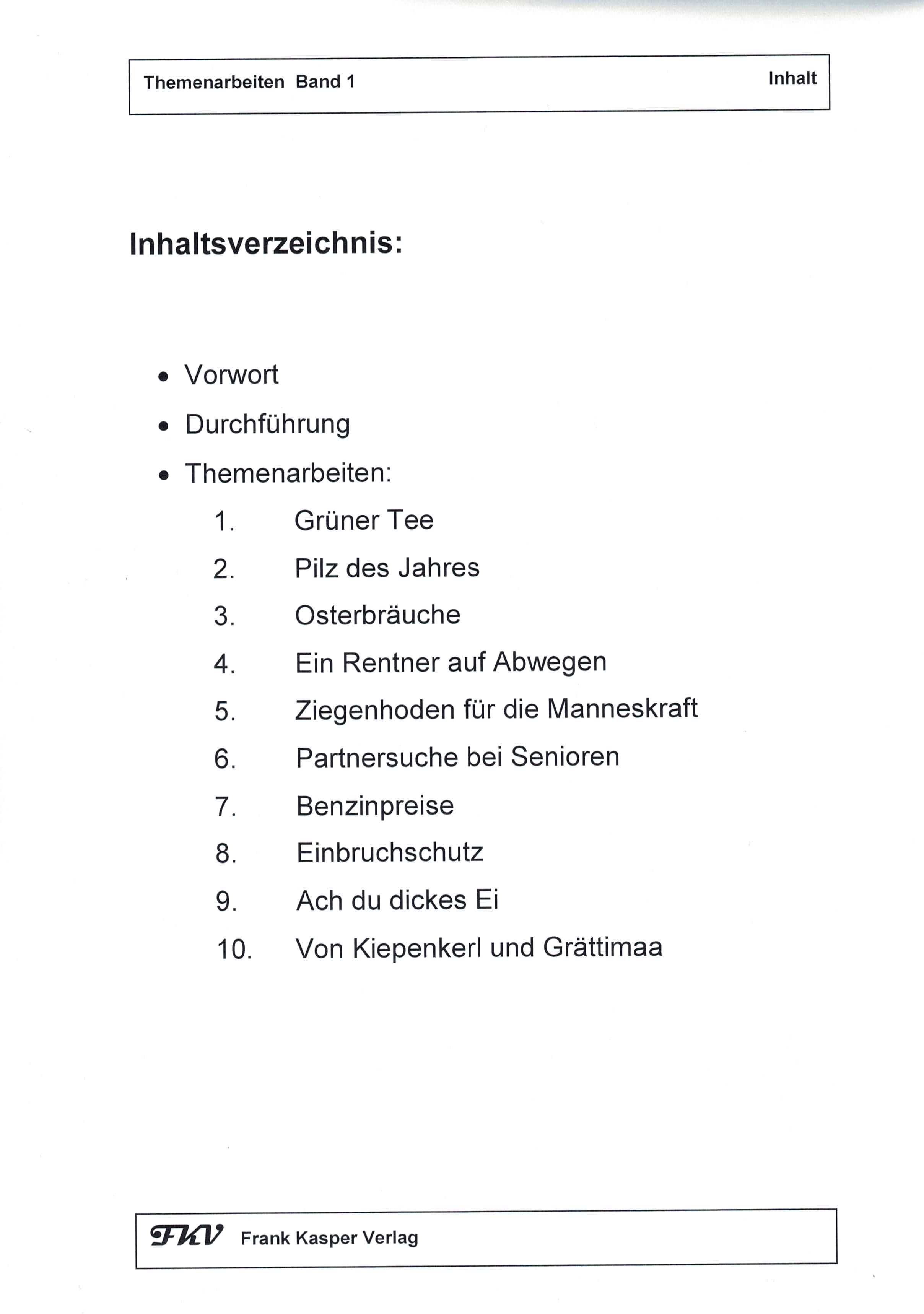 Themenarbeiten Bd. 1