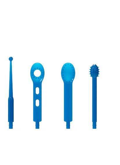 NOVAFON Intraoral-4er Set 2: Sensolöffel, Trainingslöffel, Kugelstab XL und Olivenroller