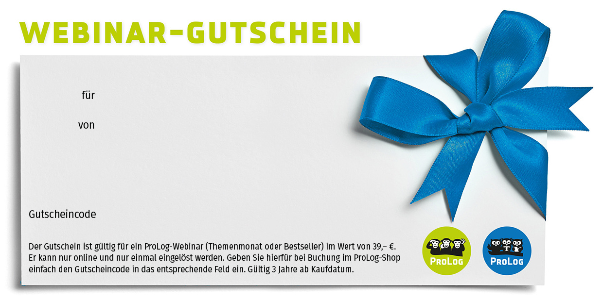 Gutschein für ein Webinar bei ProLog