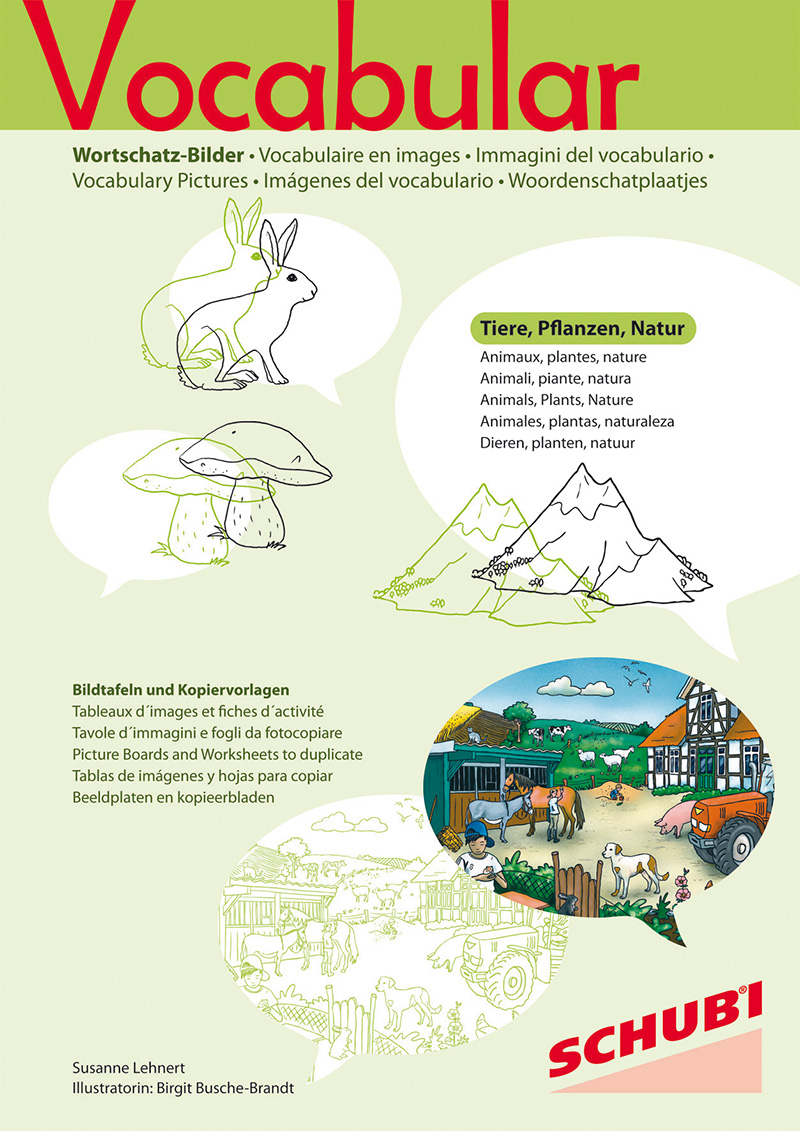 Vocabular Wortschatz-Bilder Kopiervorlage: Tiere, Pflanzen, Natur
