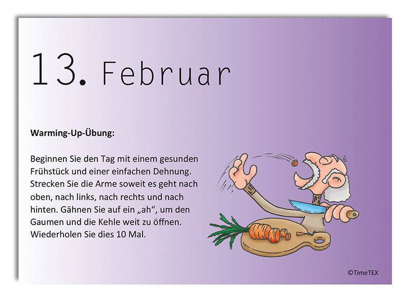 Kalender für die Stimme