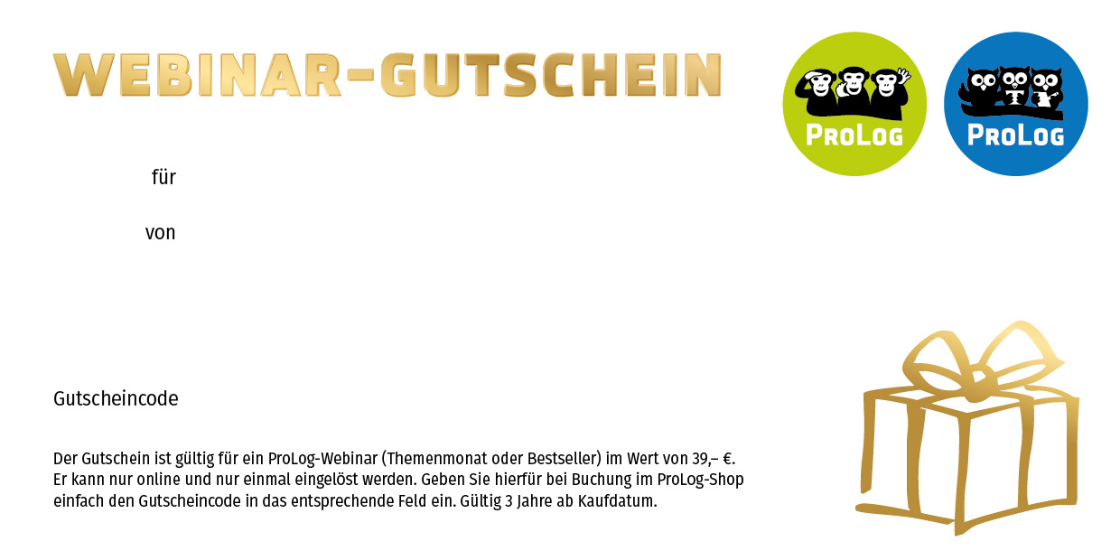 Gutschein für ein Webinar bei ProLog