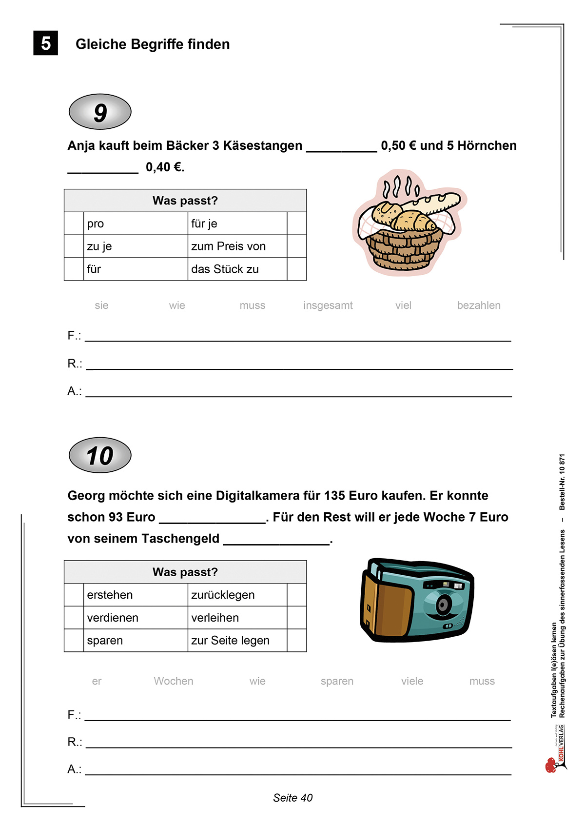 Textaufgaben lesen lernen / Klasse 3-4